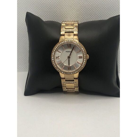 Fossil ES3284 Women's Rose Gold Stainless Steel Analog Silver Dial Watch PQ50 - Picture 1 of 8